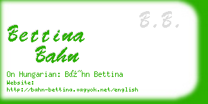bettina bahn business card
